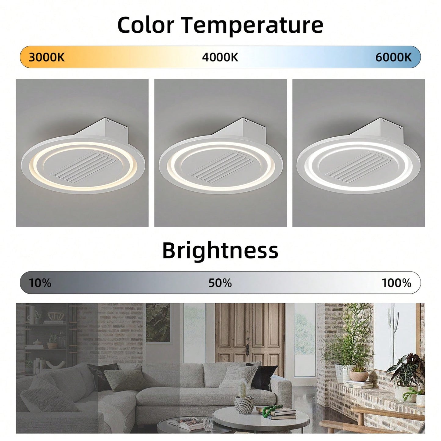 22 Inch Leafless Ceiling Fan with Remote Control Reversible Motor Dimmable Lights Silent DC Motor Ideal for Home and Commercial Use