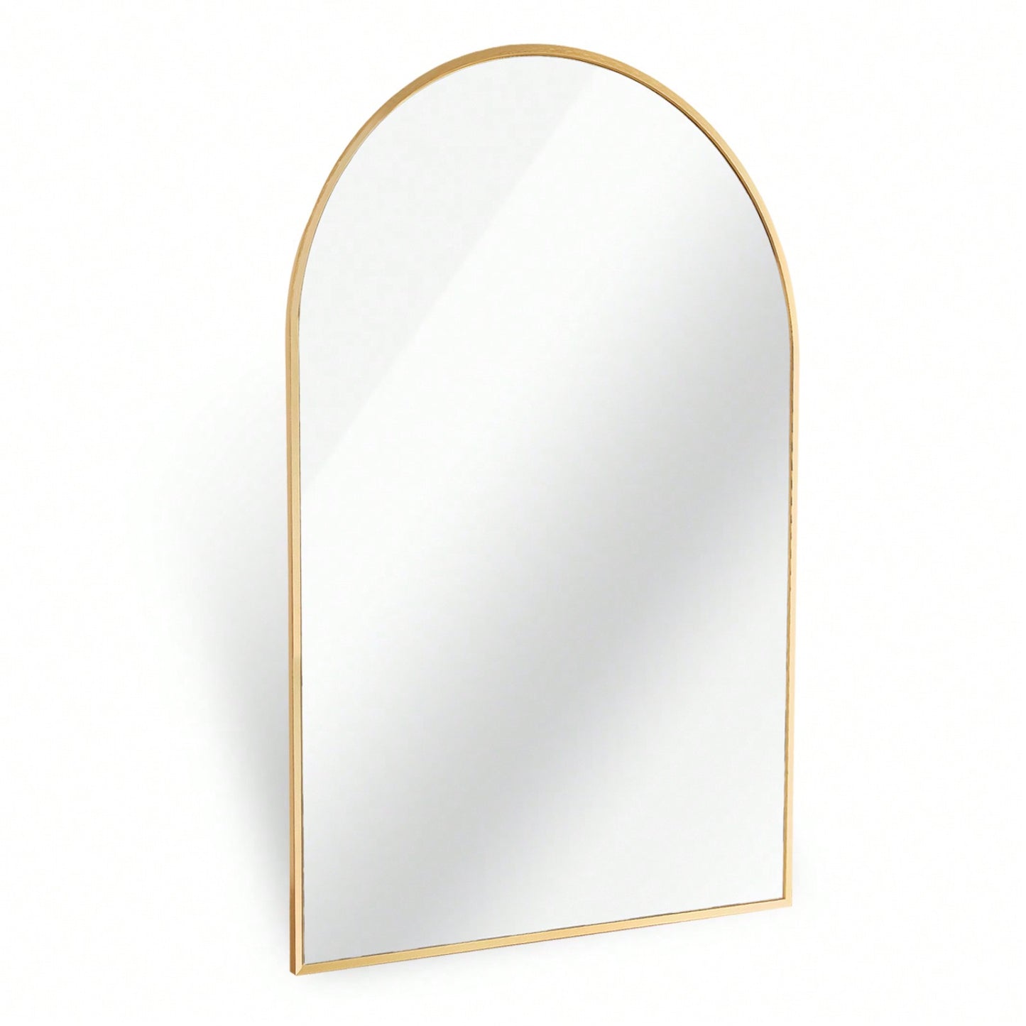 20x30 Inch Large Round Metal Arch Bathroom Mirror with Brushed Aluminum Frame Shatterproof Glass Easy Install Guide