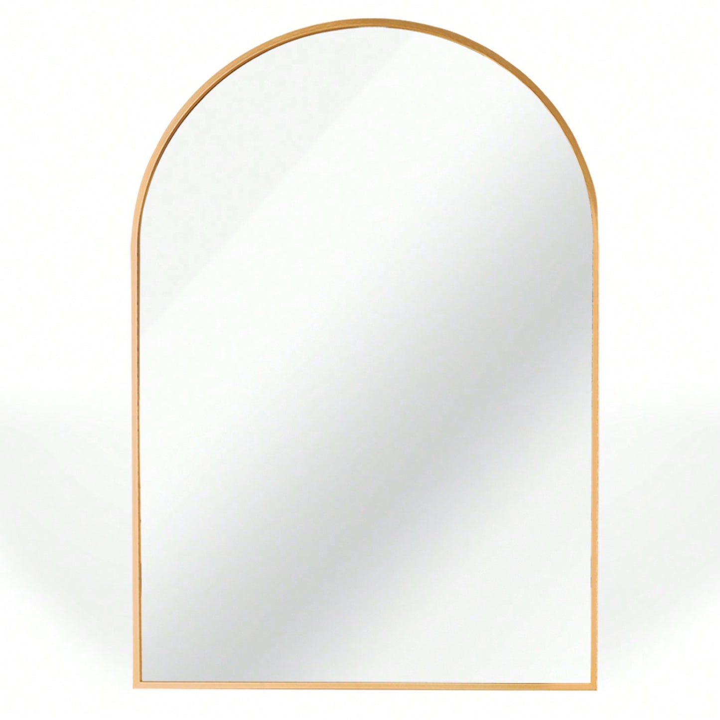 20x30 Inch Large Round Metal Arch Bathroom Mirror with Brushed Aluminum Frame Shatterproof Glass Easy Install Guide