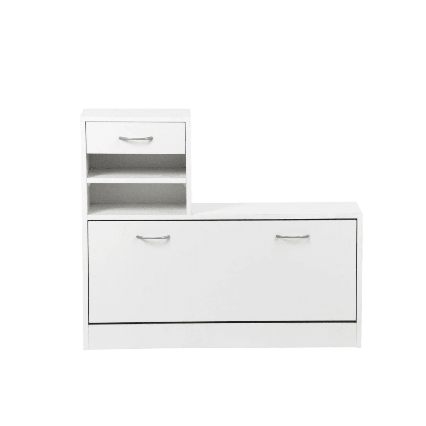 Combination Cabinet With Shoe Cabinet, Hang Shelf, And Mirror - Strong Structure And Large Storage Space