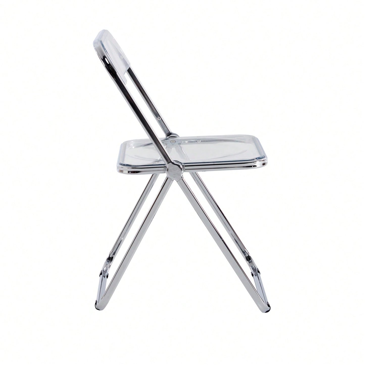 Clear Transparent Folding Chair, Plastic Living Room Seat, Foldable And Sturdy, Holds Up To 150Kgs, Modern Design For Any Room