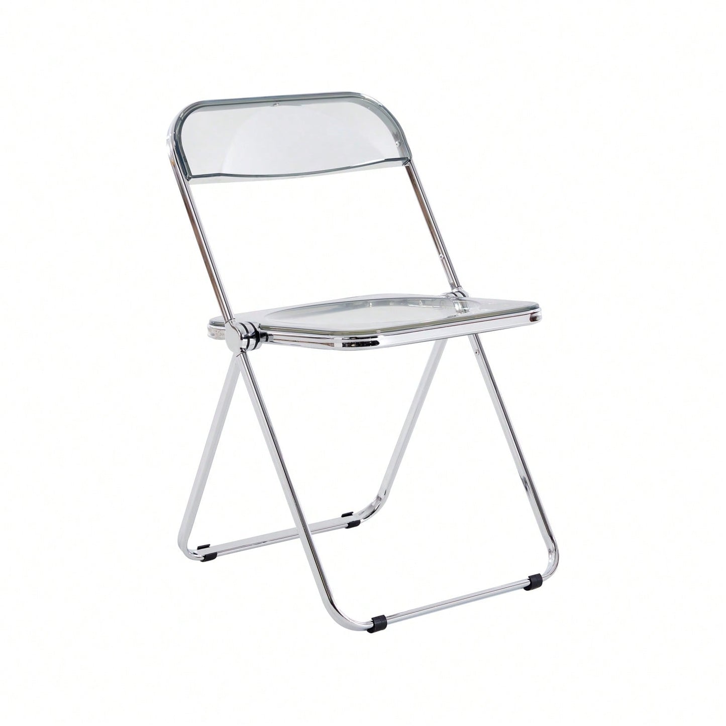 Clear Transparent Folding Chair, Plastic Living Room Seat, Foldable And Sturdy, Holds Up To 150Kgs, Modern Design For Any Room