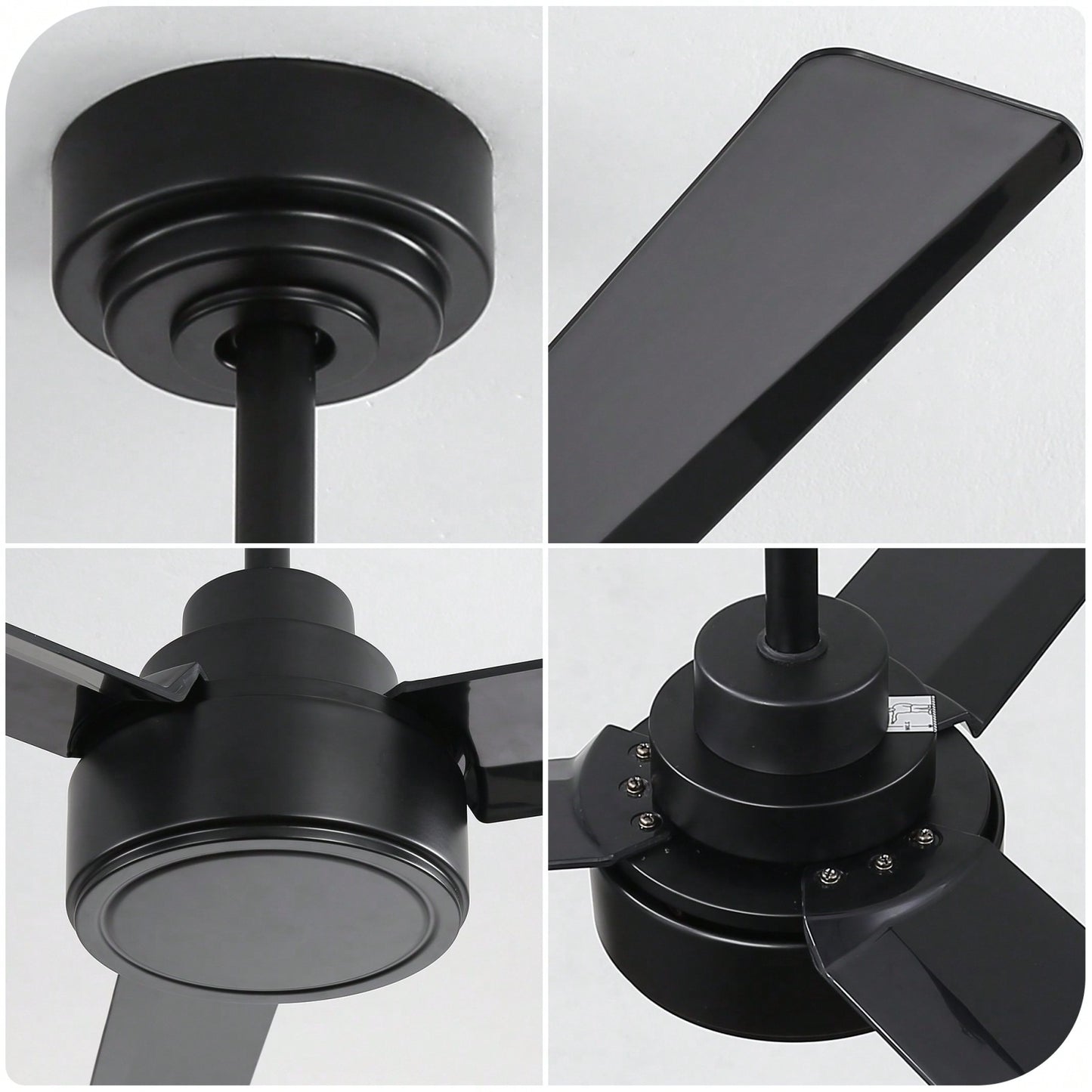 52 Inch Outdoor Ceiling Fan with Remote Reversible DC Motor 3 ABS Blades Energy Efficient Farmhouse Design for Living Room Bedroom Kitchen