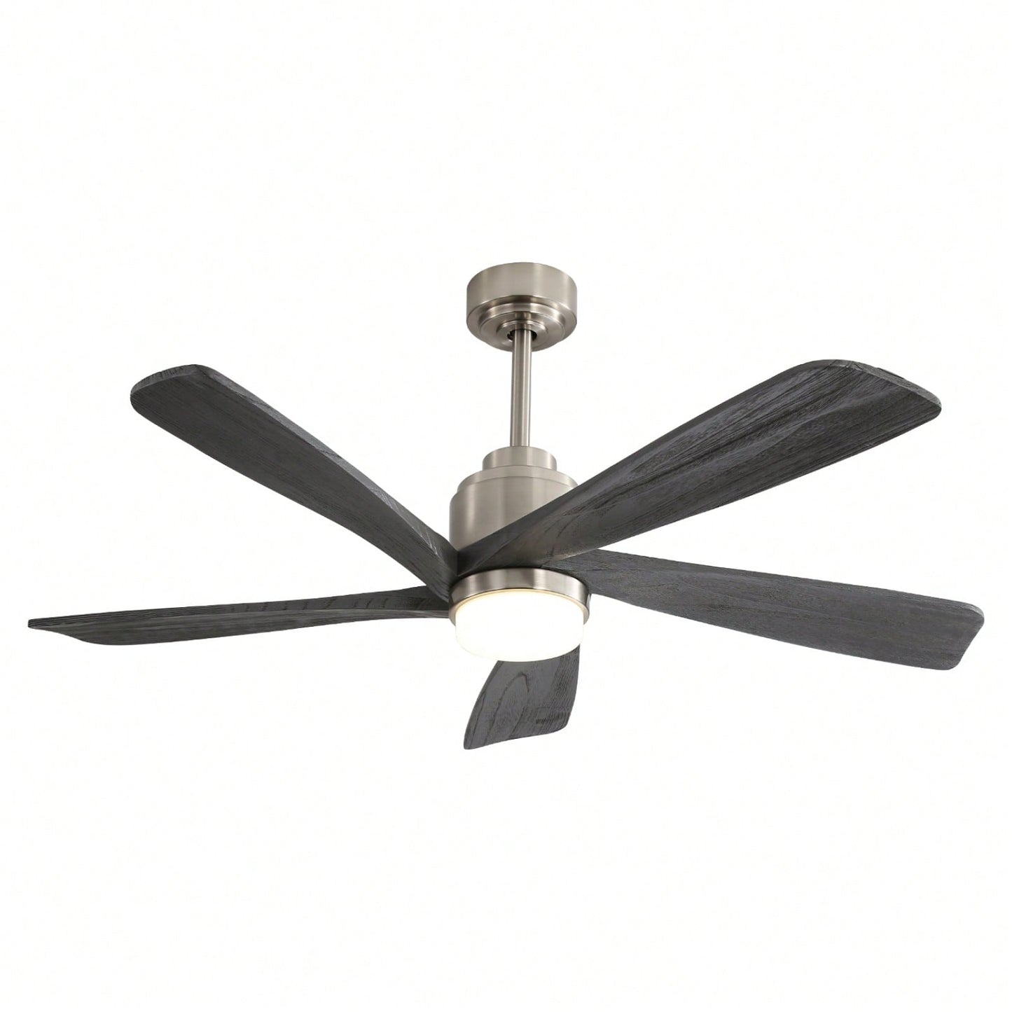 52 Inch Gray Wood Ceiling Fan with Dimmable LED Light Remote Control Reversible DC Motor Smart App Control Energy Efficient