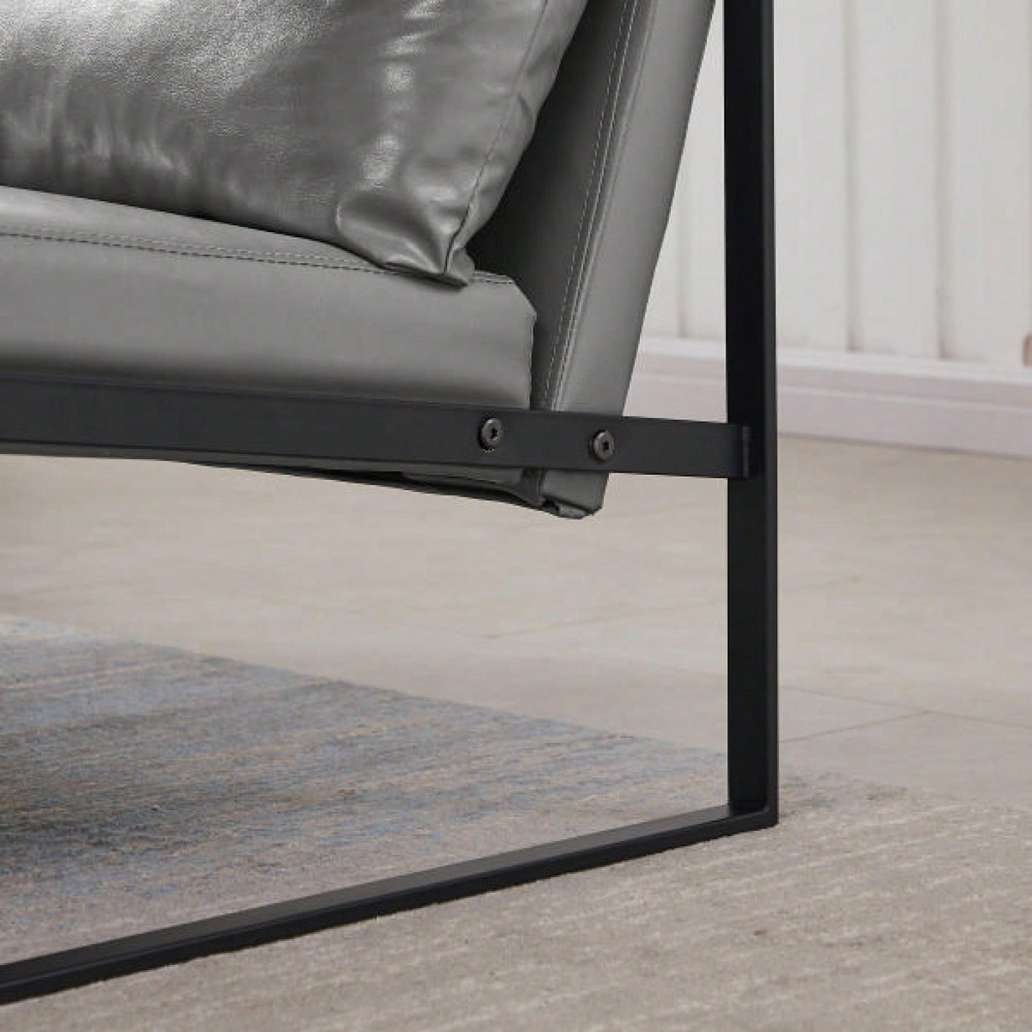 Stylish Grey Armchair with Thick Cushion and Durable Metal Frame for Living Room Office Reception Easy to Assemble and Clean