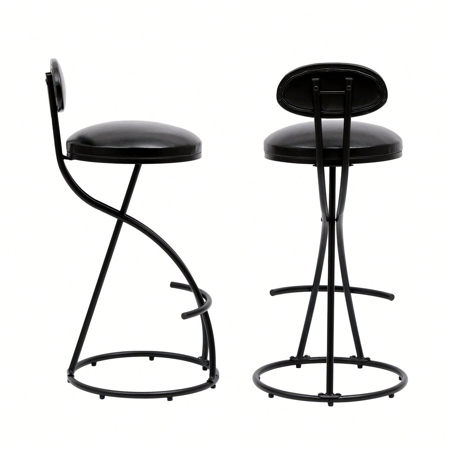 Stylish Velvet Round Bar Stools Set of 2 with Back for Dining Room Kitchen Island Comfortable Seating Durable Metal Frame Easy Assembly