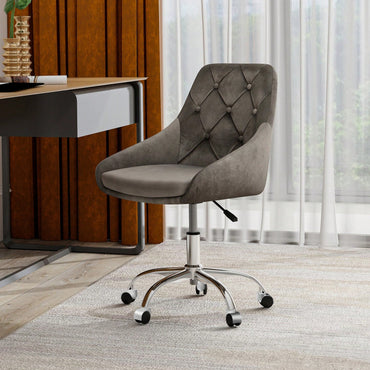 Modern Velvet Fabric Dining Chair, Chrome Legs Living Room Furniture, Comfortable And Adjustable Seat, Space Saving, Set Of 1
