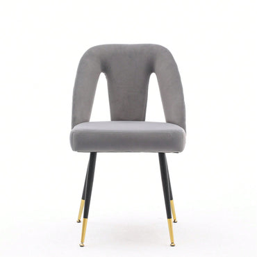 Gray Velvet Dining Chairs Set of 2 with Nailhead Trim and Gold Tipped Legs for Modern Home Decor