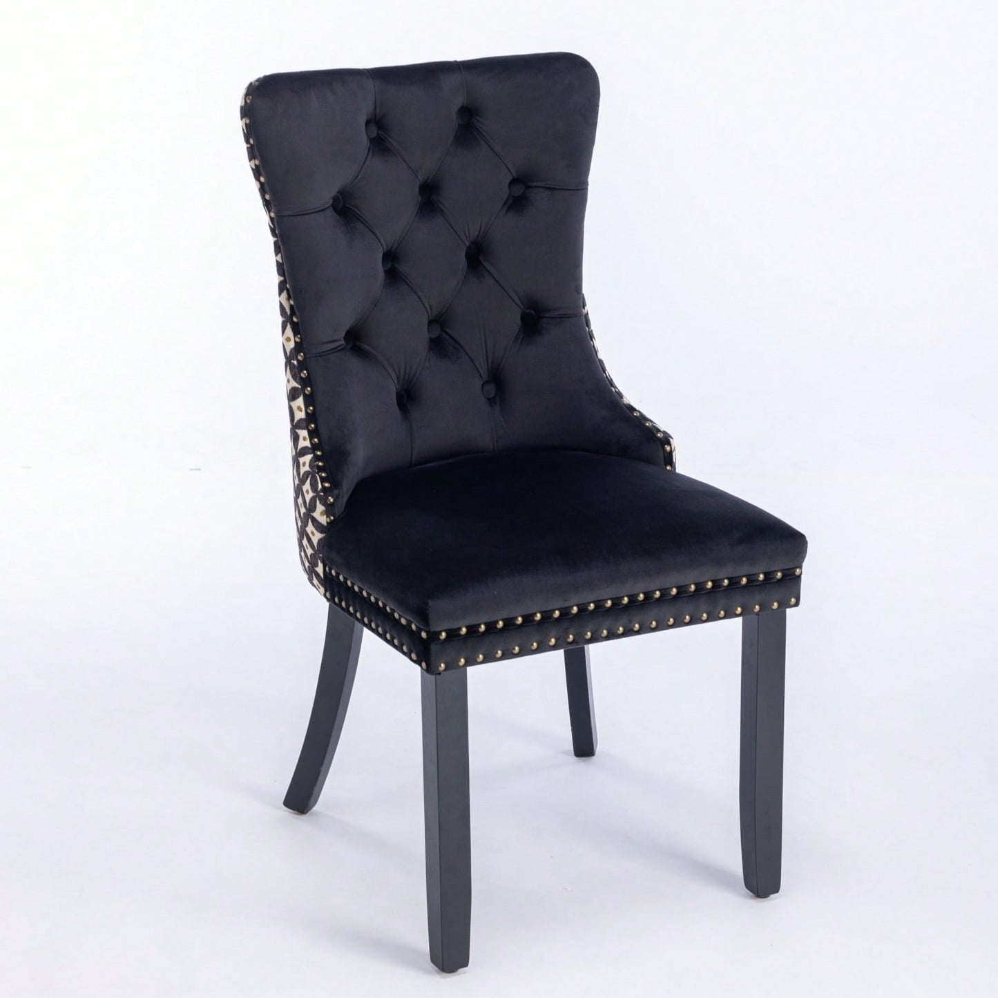 Elegant Velvet Dining Chairs Set of 2 with Solid Wood Legs and Nailhead Trim High Backrest Comfortable Cushion Modern Home Décor