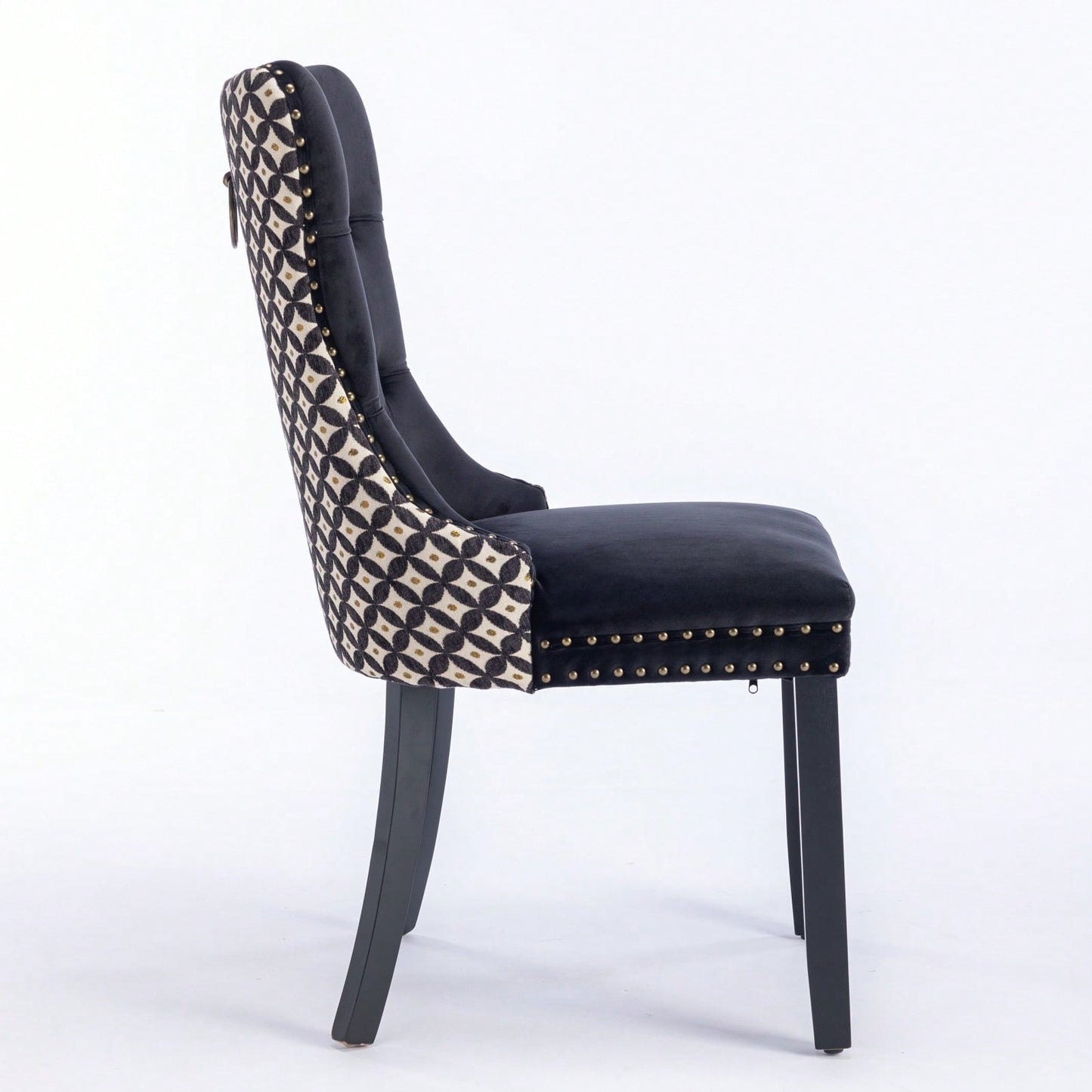 Elegant Velvet Dining Chairs Set of 2 with Solid Wood Legs and Nailhead Trim High Backrest Comfortable Cushion Modern Home Décor