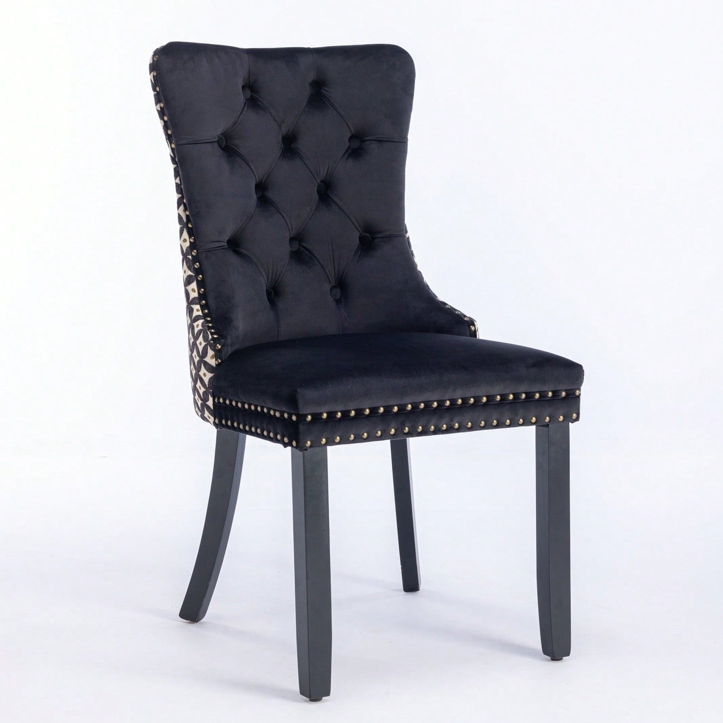 Elegant Velvet Dining Chairs Set of 2 with Solid Wood Legs and Nailhead Trim High Backrest Comfortable Cushion Modern Home Décor