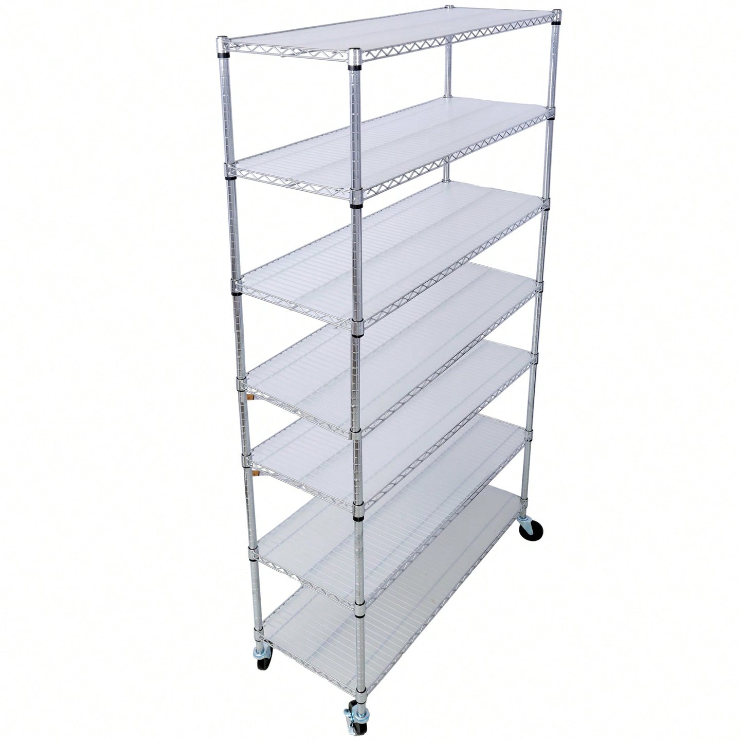 Heavy Duty 7 Tier Metal Wire Shelving Unit with Wheels Adjustable Storage Rack 2450lbs Capacity for Garage Kitchen Closet 81 H x 48 L x 18 D