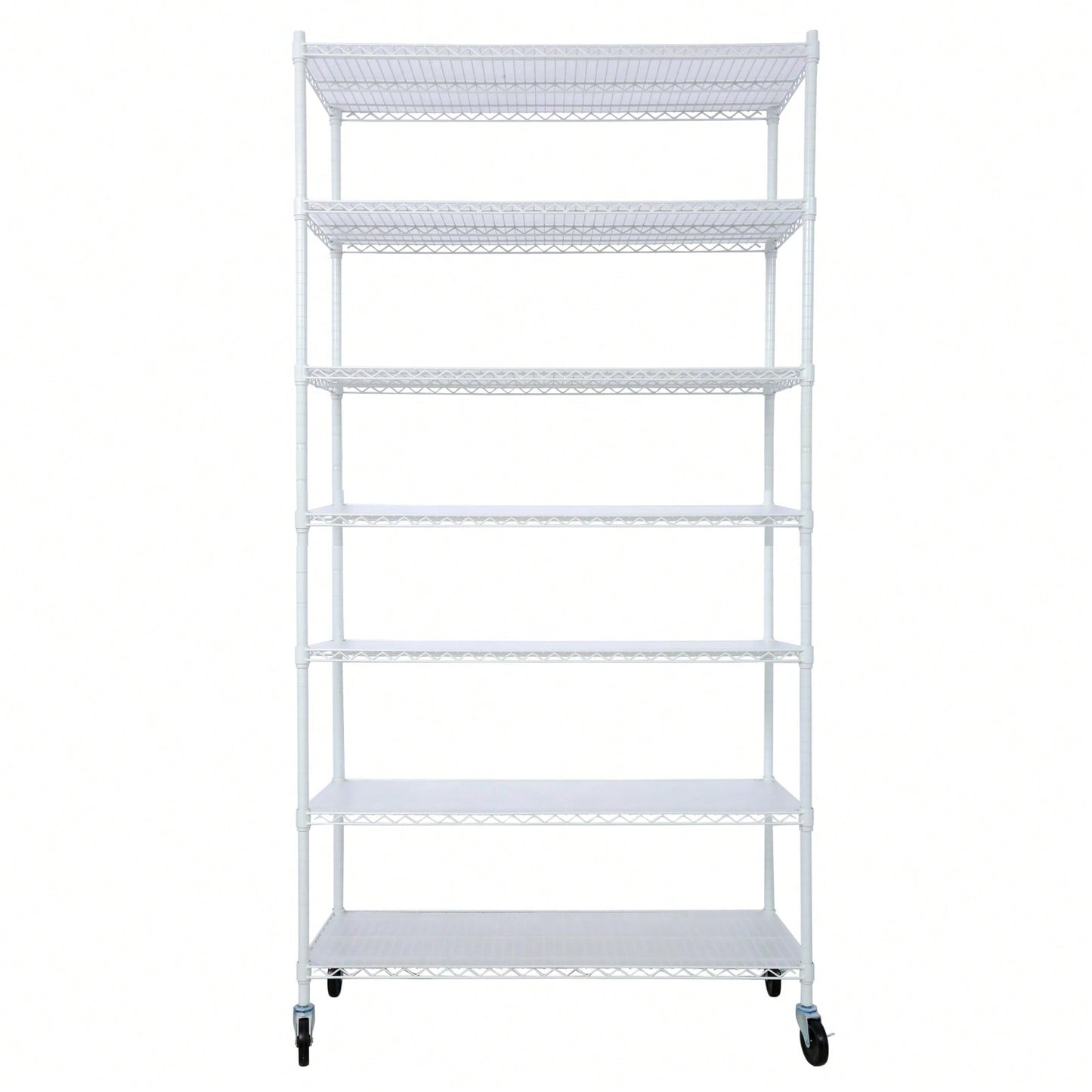 Heavy Duty 7 Tier Metal Wire Shelving Unit with Wheels Adjustable Storage Rack 2450lbs Capacity for Garage Kitchen Closet 81 H x 48 L x 18 D