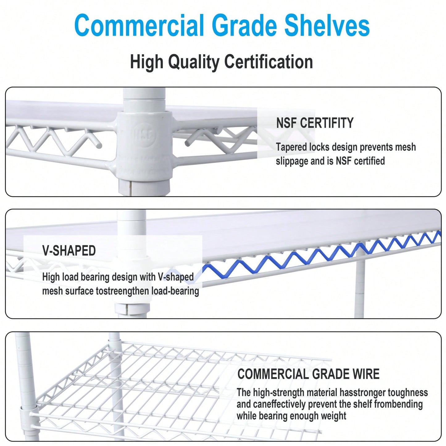 Heavy Duty 7 Tier Metal Wire Shelving Unit with Wheels Adjustable Storage Rack 2450lbs Capacity for Garage Kitchen Closet 81 H x 48 L x 18 D