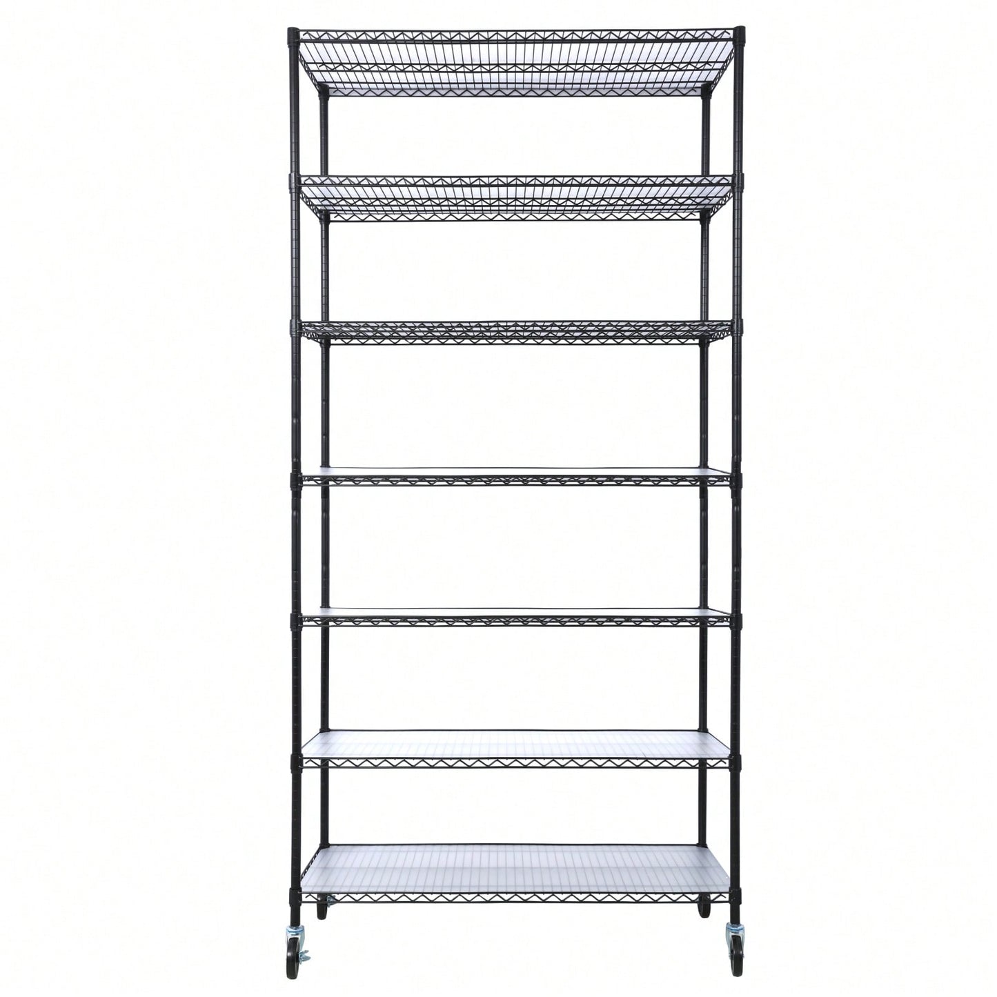 Heavy Duty 7 Tier Metal Wire Shelving Unit with Wheels Adjustable Storage Rack 2450lbs Capacity for Garage Kitchen Closet 81 H x 48 L x 18 D