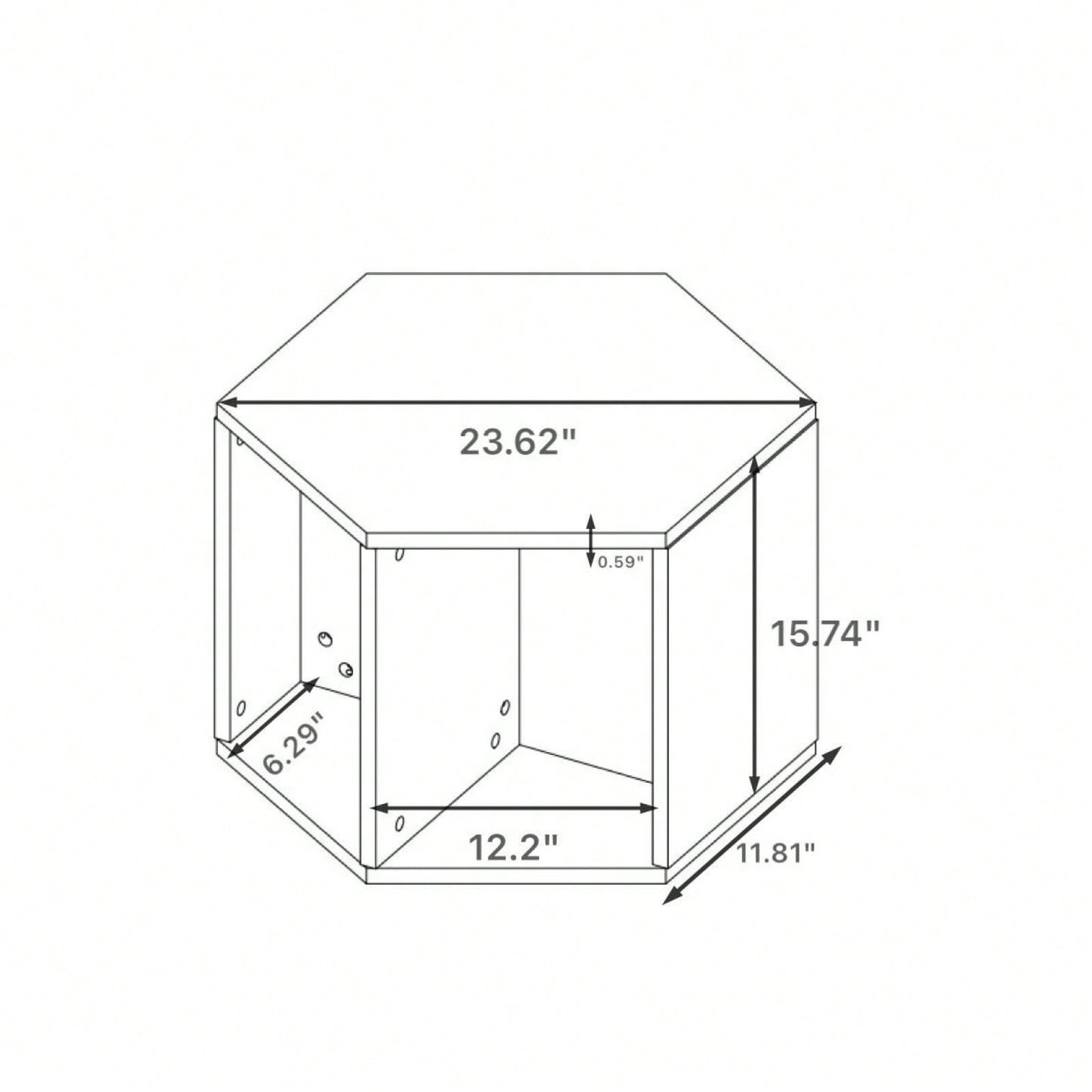 Hexagonal Coffee and Nightstand Table Set 2PCS Stylish MDF Furniture with Storage for Living Room and Bedroom