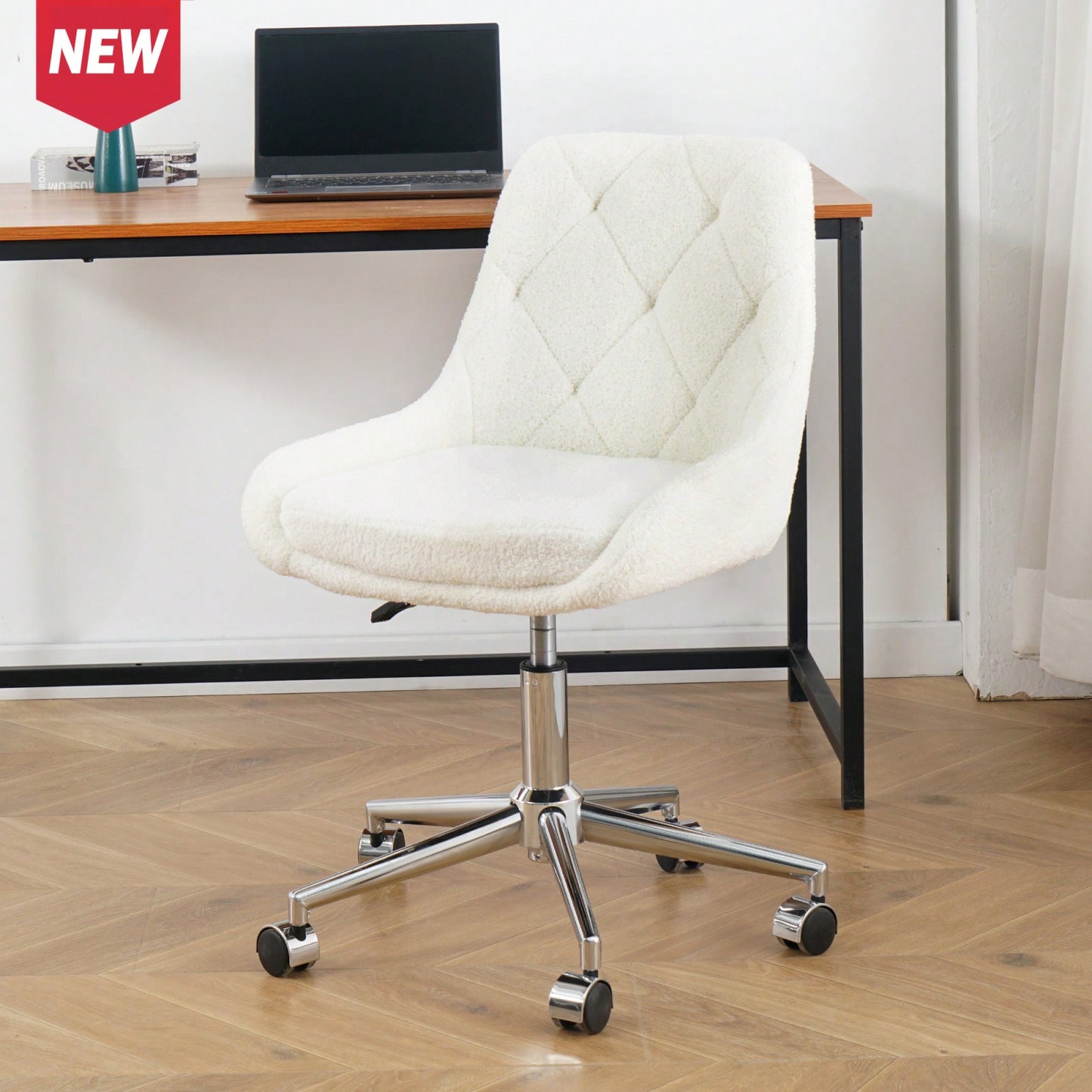 Modern Velvet Dining Chair with Lift Adjustment Chrome Legs Soft Comfortable Space Saving Design Set of 1