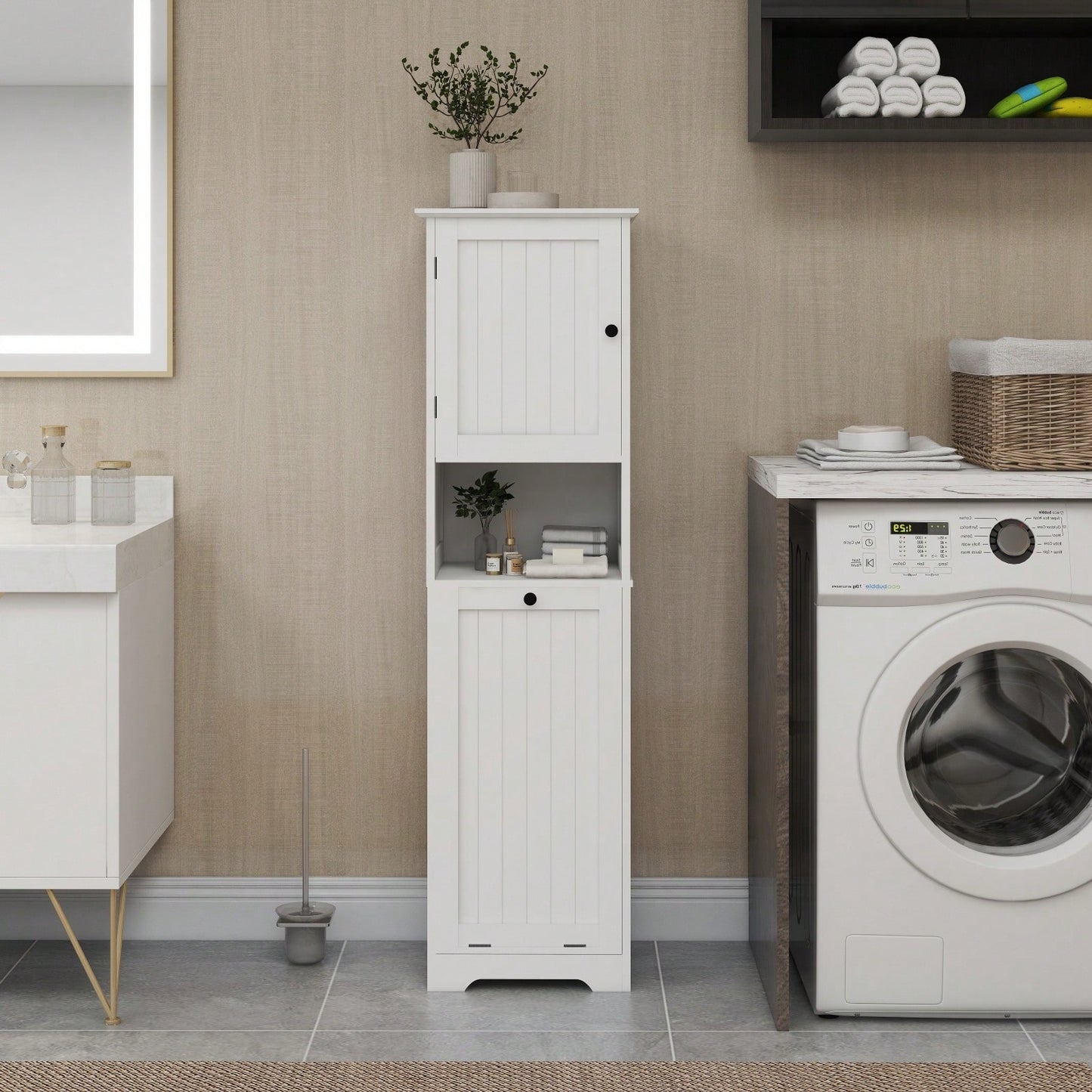 Deluxe Laundry Sorter Cabinet With Tilt-Out Design