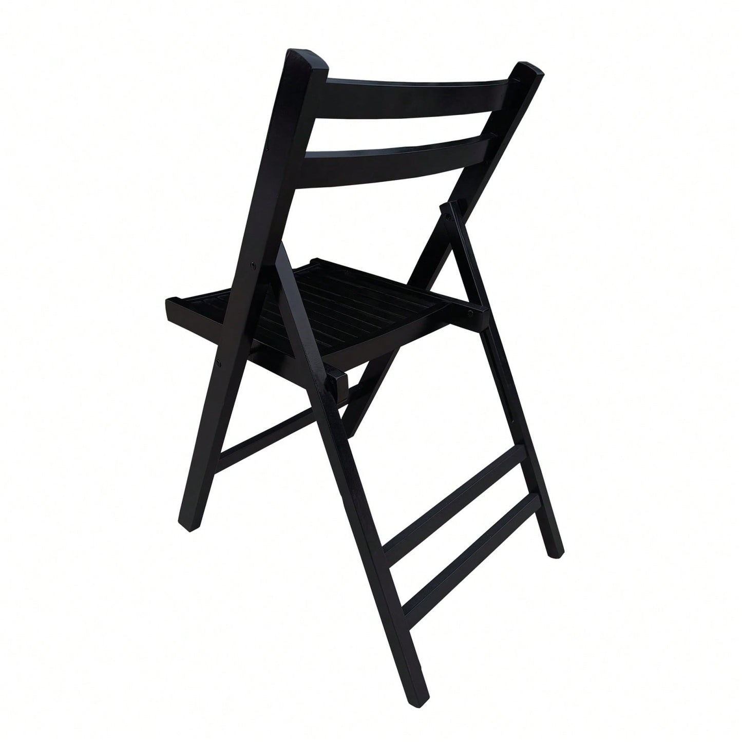 Pack Of 4, Slatted Solid Wood Folding Chair Set
