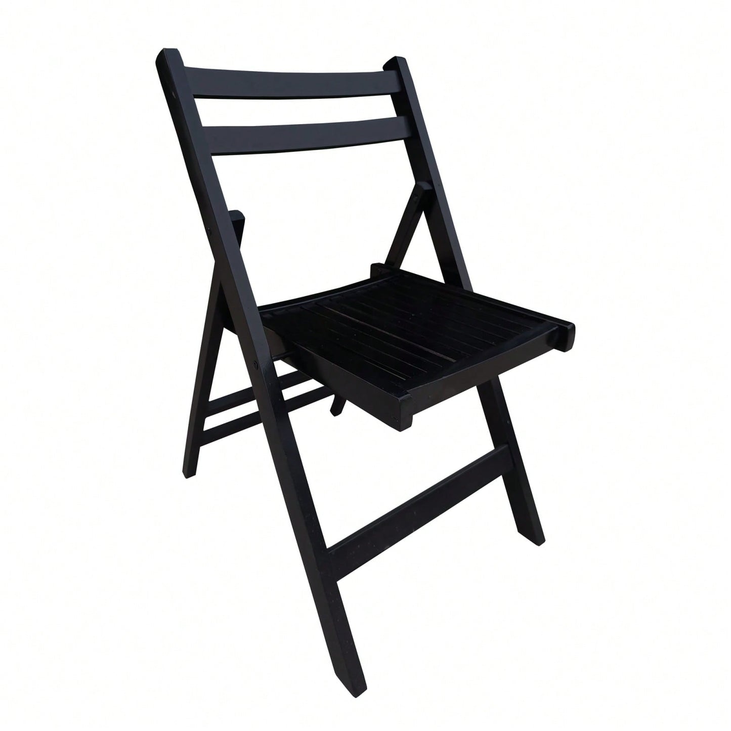 Pack Of 4, Slatted Solid Wood Folding Chair Set