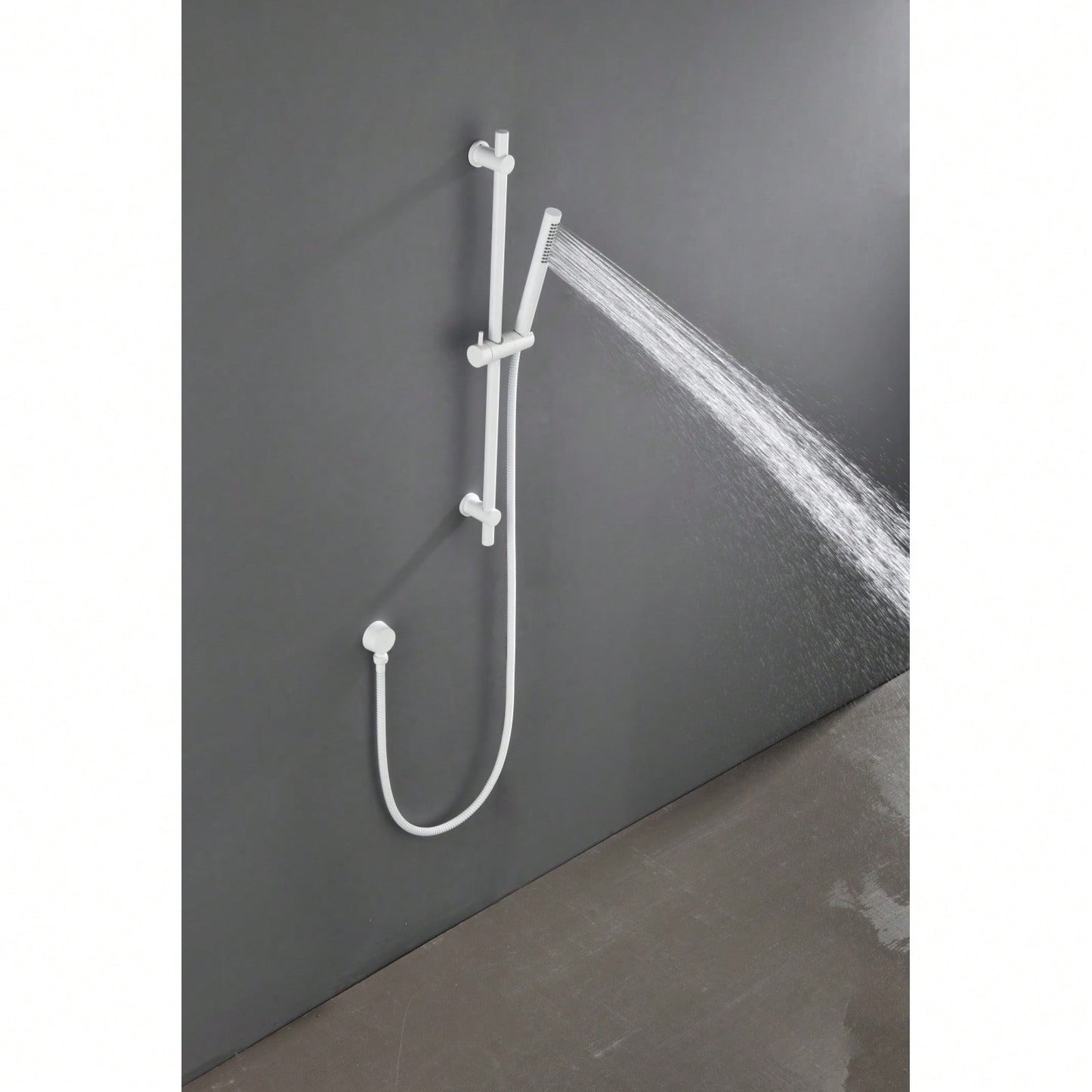 Stainless Steel Grab Rail with Handheld Shower Head and 69 Inch Hose Adjustable Height Secure Mount Design