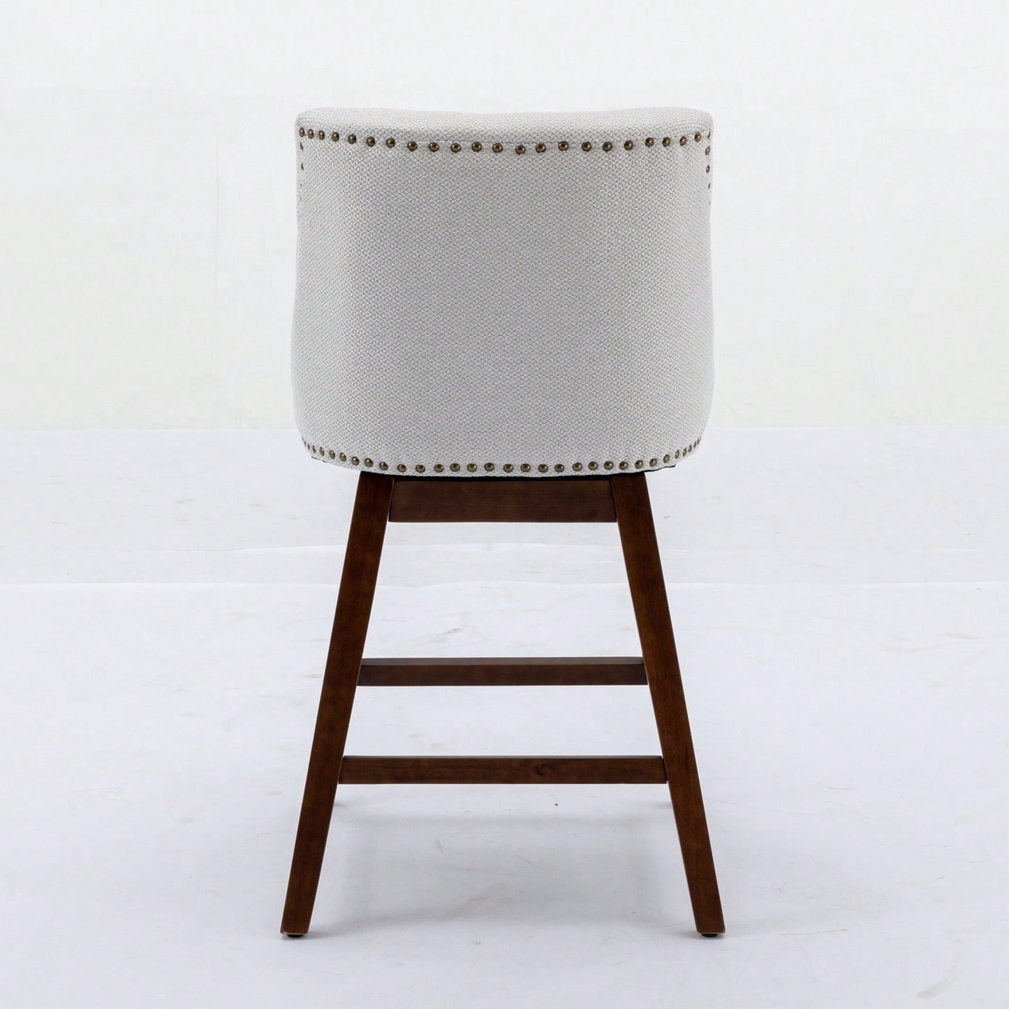 26 Inch Comfortable Swivel Bar Stools Set of 2 Upholstered Counter Height Chairs with Curved Back for Kitchen Island and Home Bar