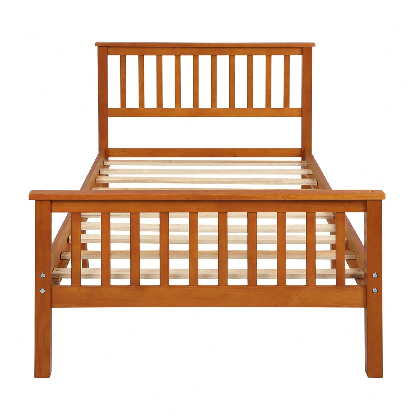 Stylish Twin Wood Platform Bed with Headboard and Footboard - Durable Pine Construction and Solid Slat Support for Easy Assembly