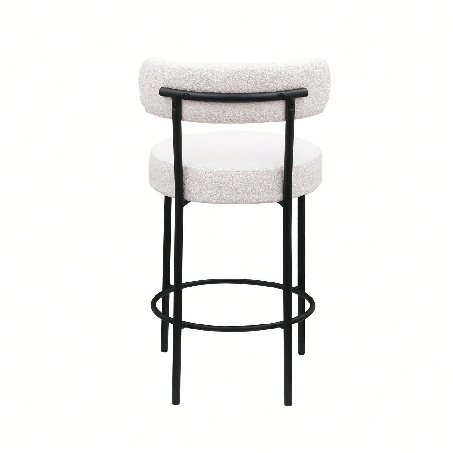 Modern Upholstered Counter Height Stools Set of 2 with 26 Inch Seat and Brushed Brass Legs for Dining Room