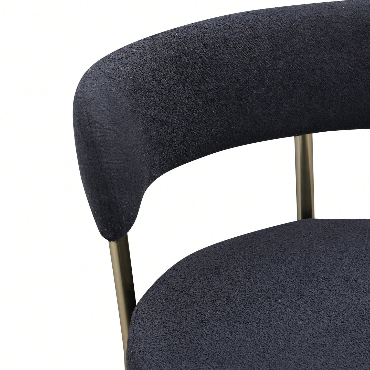 Modern Upholstered Counter Height Stools Set of 2 with 26 Inch Seat and Brushed Brass Legs for Dining Room