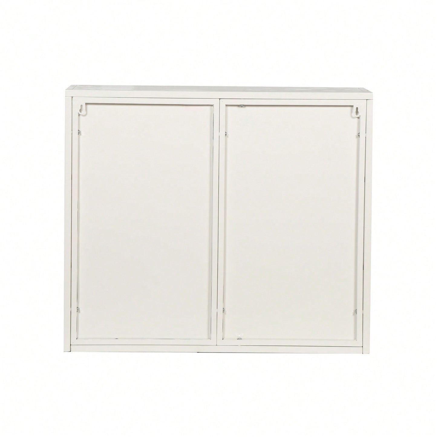 Modern 27.56 Inch Two-Door Wall Cabinet with Three-Tier Storage for Living Room Bathroom Dining Room in White