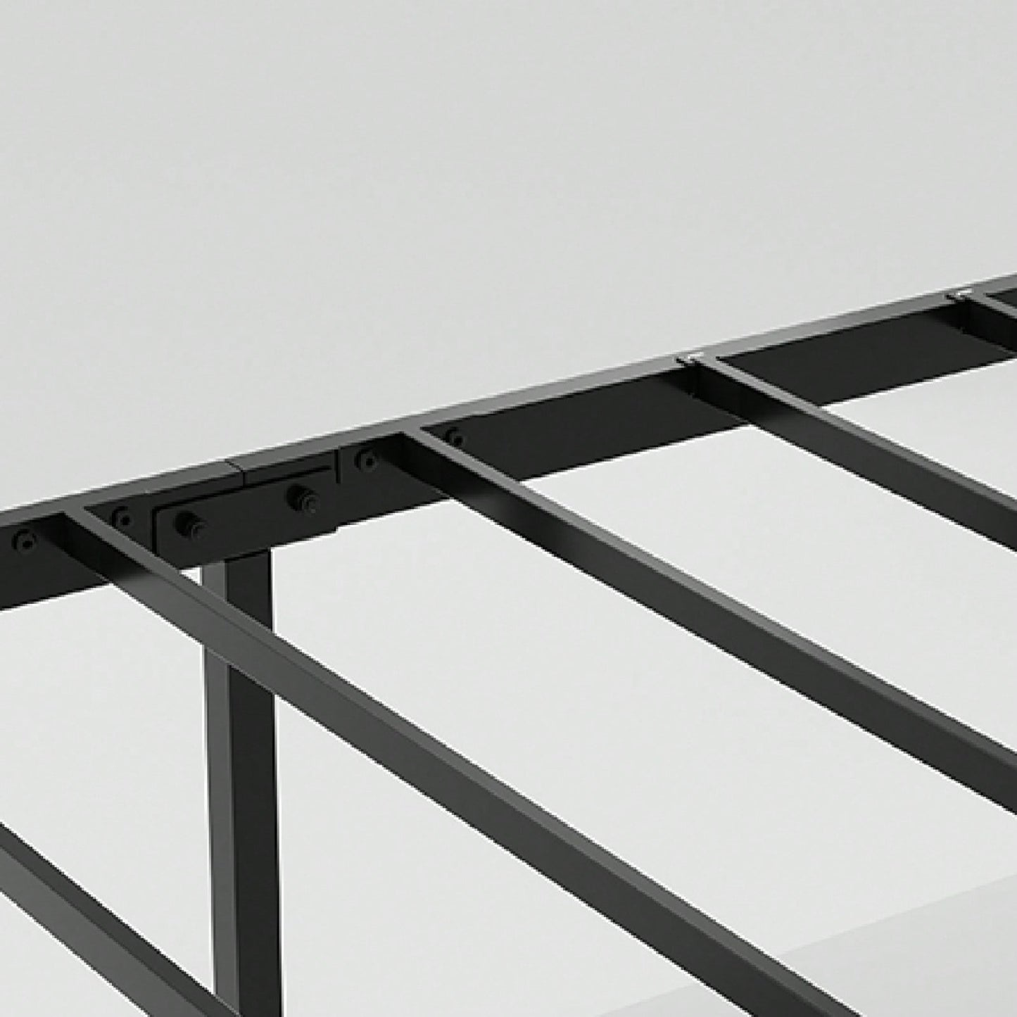 Heavy Duty Black Metal Bed Frame with Headboard Footboard USB Charging Storage Drawers Noise Free Design