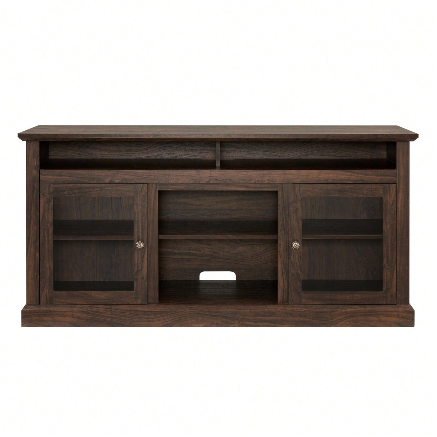 Modern TV Media Stand for 65 Inch TVs with Open and Closed Storage Classic American Design 60W x 15.75D x 29H