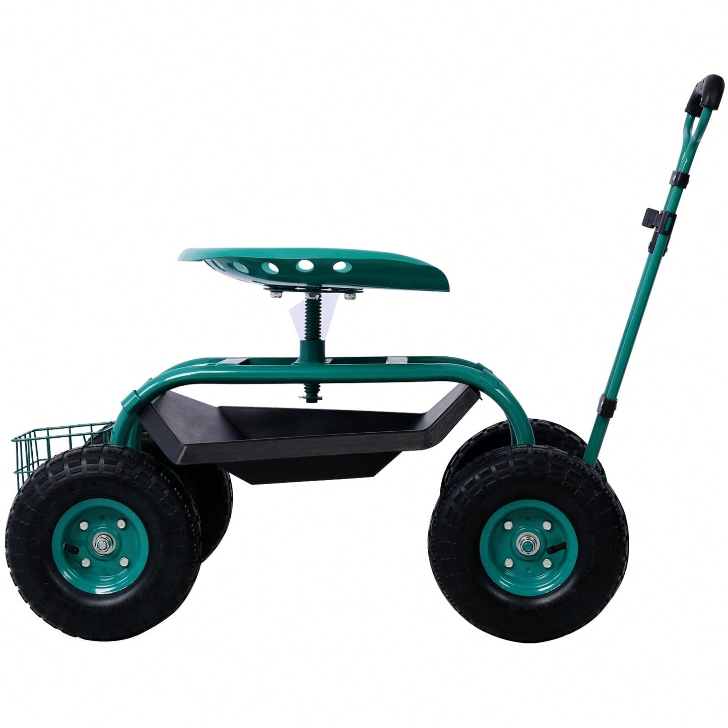 Rolling Garden Scooter Garden Cart Seat With Wheels And Tool Tray, 360 Swivel Seat