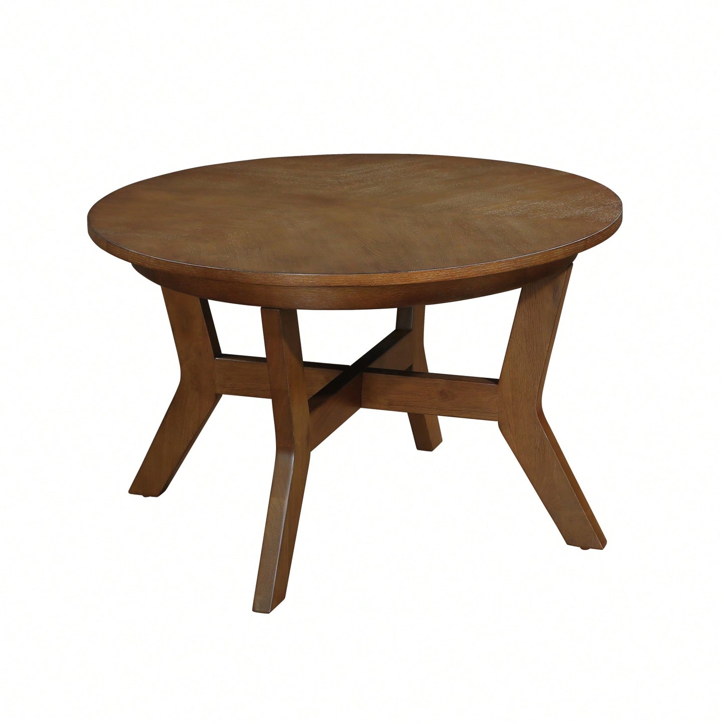 32-Inch Solid Wood And MDF Round Mid-Century Farmhouse Coffee Table