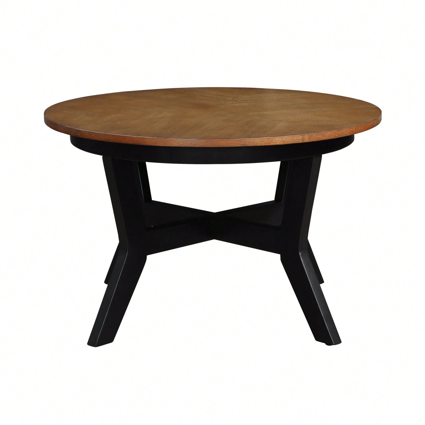 32-Inch Solid Wood And MDF Round Mid-Century Farmhouse Coffee Table