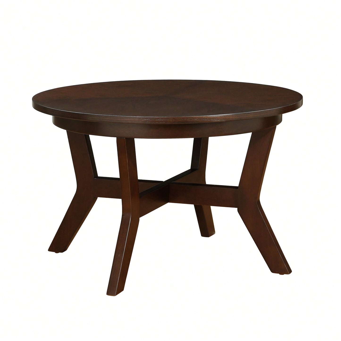 32-Inch Solid Wood And MDF Round Mid-Century Farmhouse Coffee Table