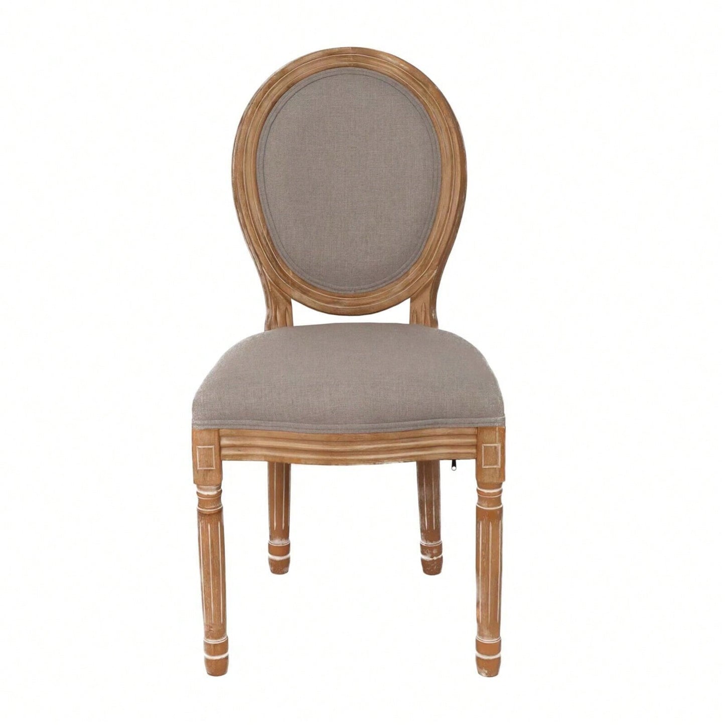 French Country Dining Chairs With Round Back Set Of 2, Upholstered, Solid Wood Legs, Accent Side Chairs For Living Room, Wedding Event