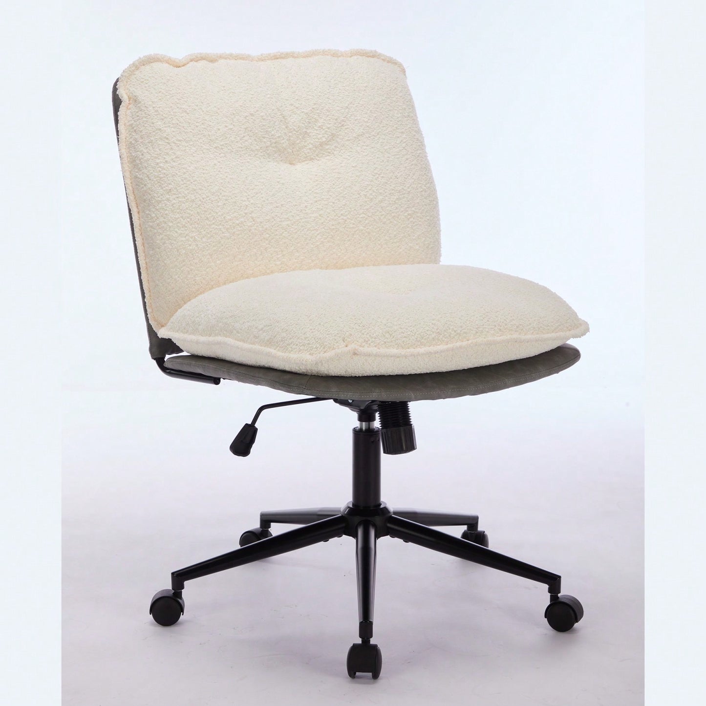 Elegant Adjustable Oversize Cross Chair with Wheels 360° Swivel for Home Office Small Spaces Dressing Room Living Room