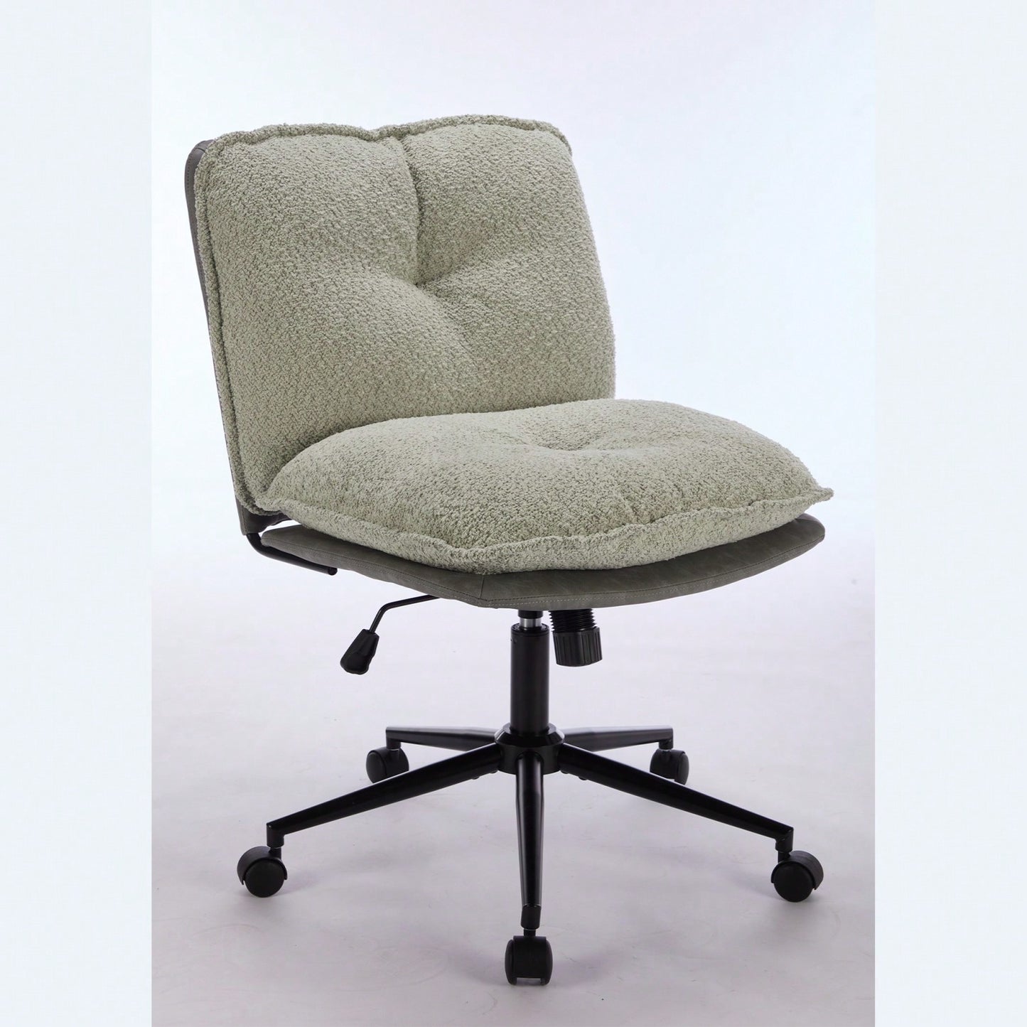 Elegant Adjustable Oversize Cross Chair with Wheels 360° Swivel for Home Office Small Spaces Dressing Room Living Room