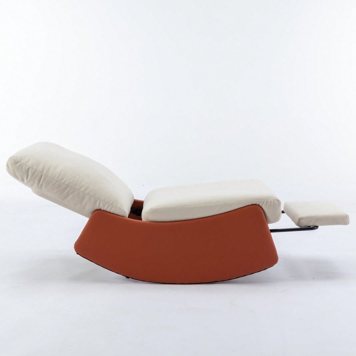 Modern Upholstered Rocking Chair Recliner with Footrest for Nursery and Living Room Relaxation