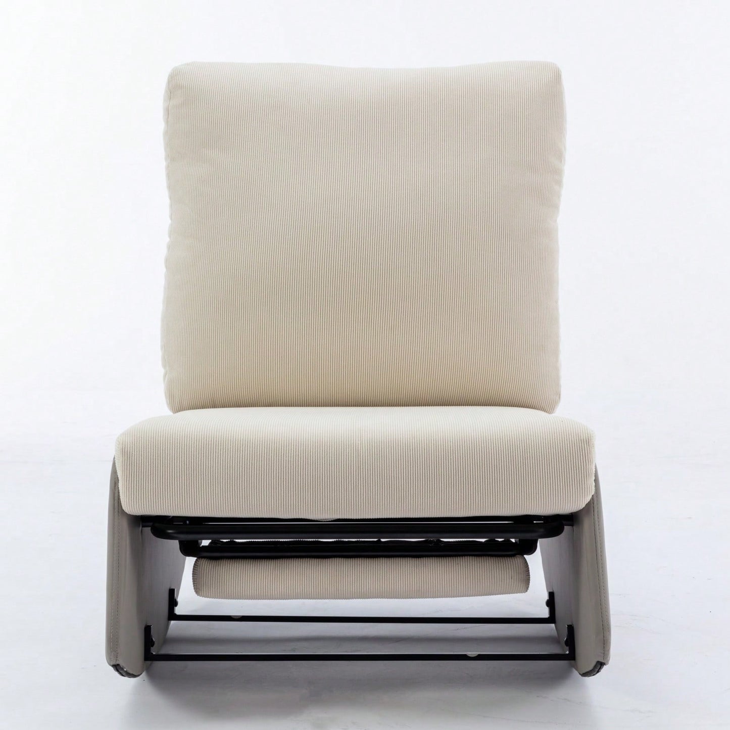 Modern Upholstered Rocking Chair Recliner with Footrest for Nursery and Living Room Relaxation