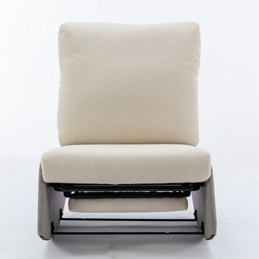 Modern Upholstered Rocking Chair Recliner with Footrest for Nursery and Living Room Relaxation