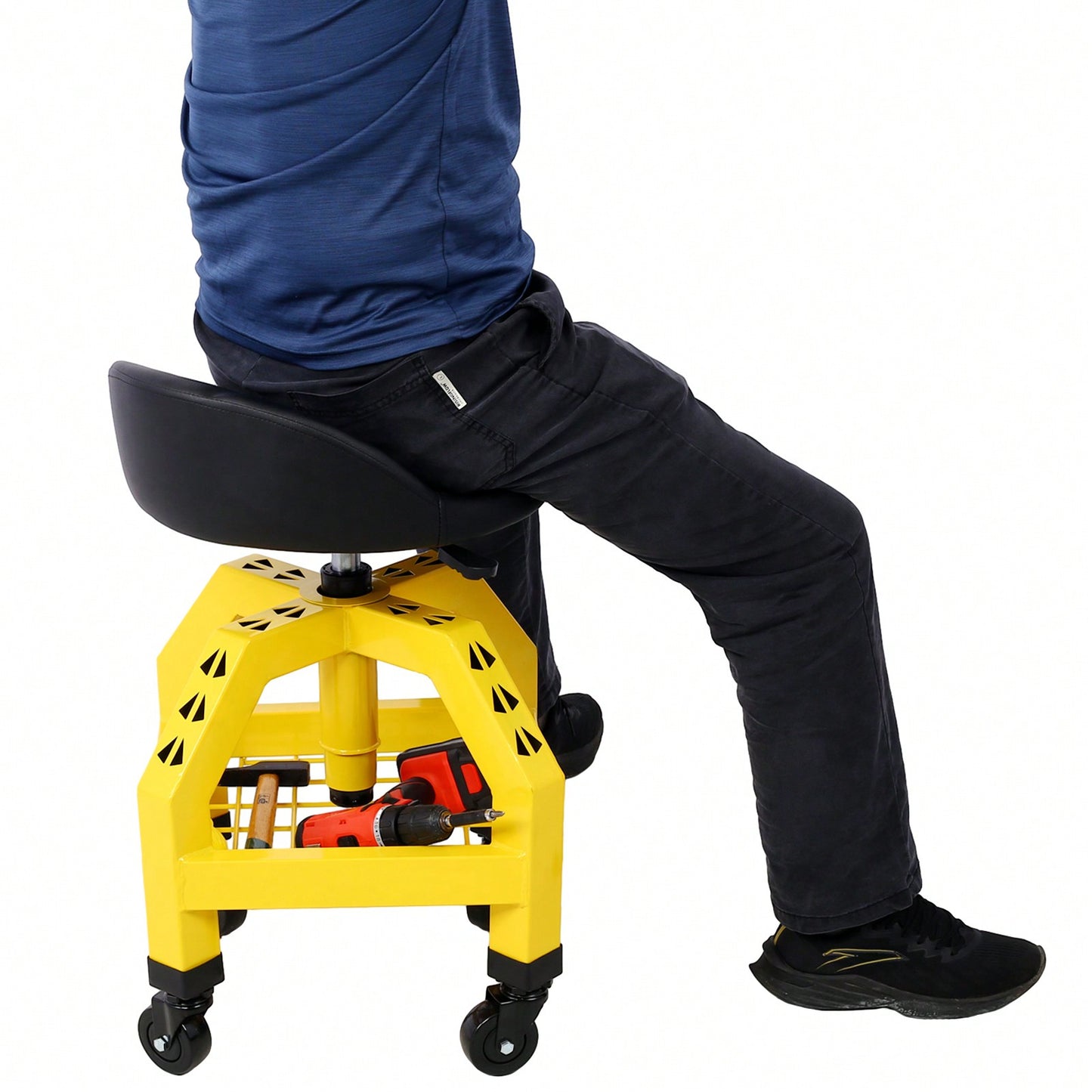 Pneumatic 360 Degree Swivel Mechanics Rolling Creeper Seat Heavy Duty Rolling Mechanics Stool Shop Stool With Casters
