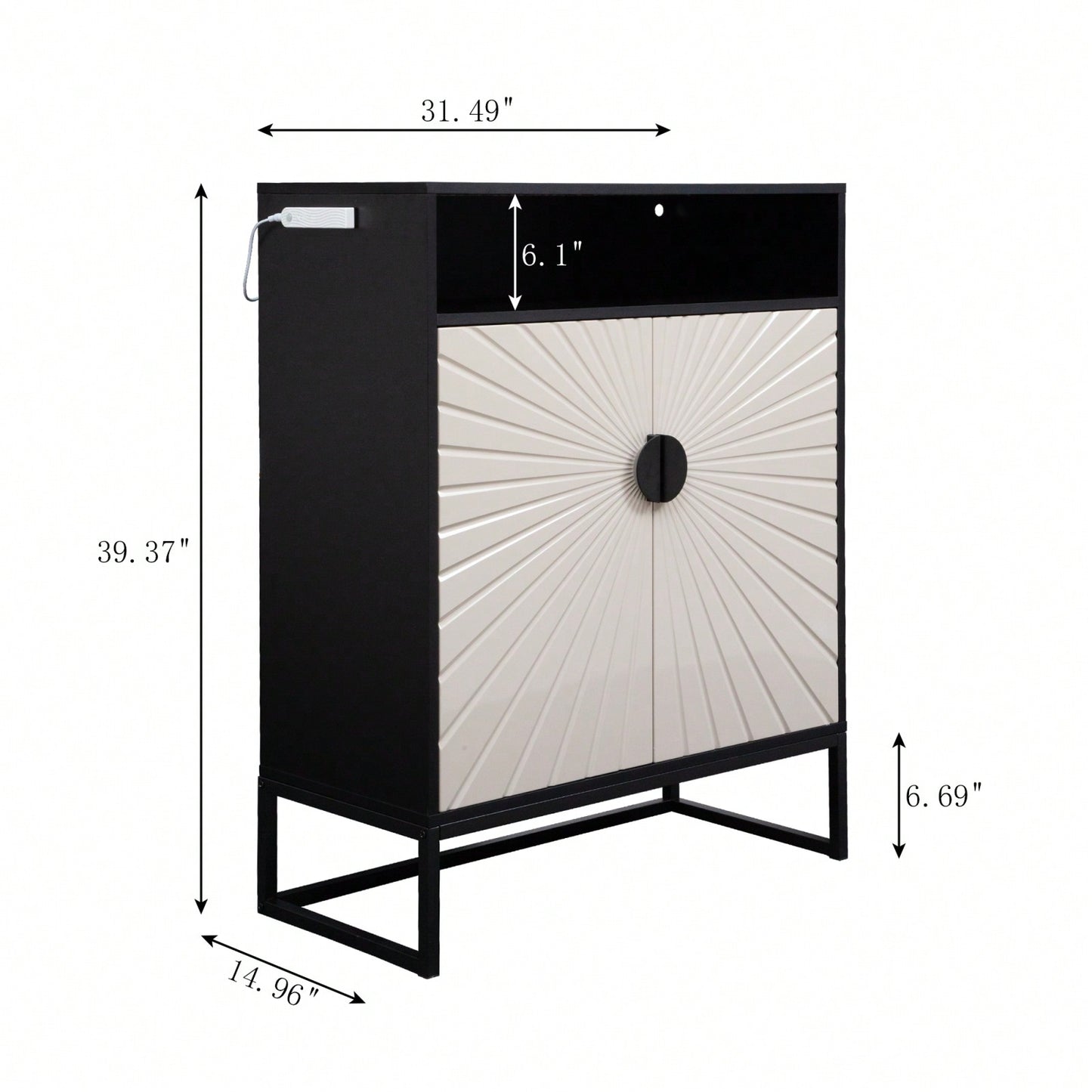 5-Tier Wooden Shoe Storage Cabinet With Doors And Motion Sensor Night Light