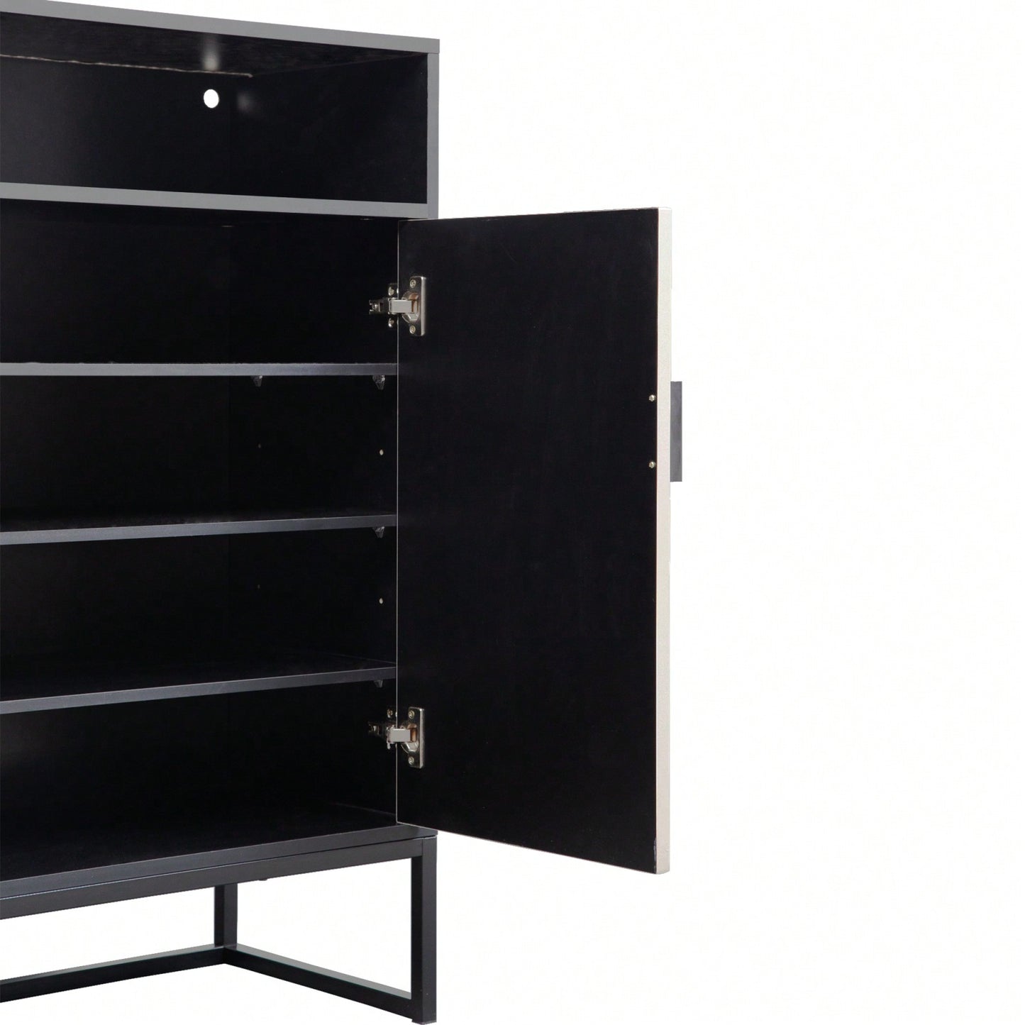 5-Tier Wooden Shoe Storage Cabinet With Doors And Motion Sensor Night Light