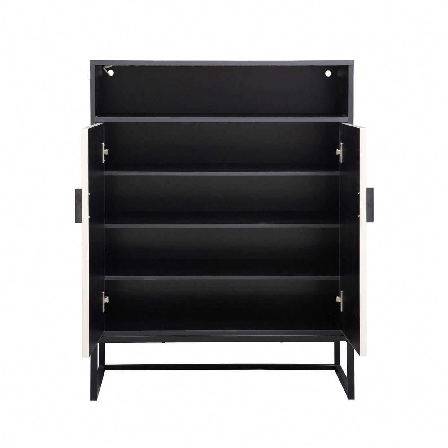 5-Tier Wooden Shoe Storage Cabinet With Doors And Motion Sensor Night Light