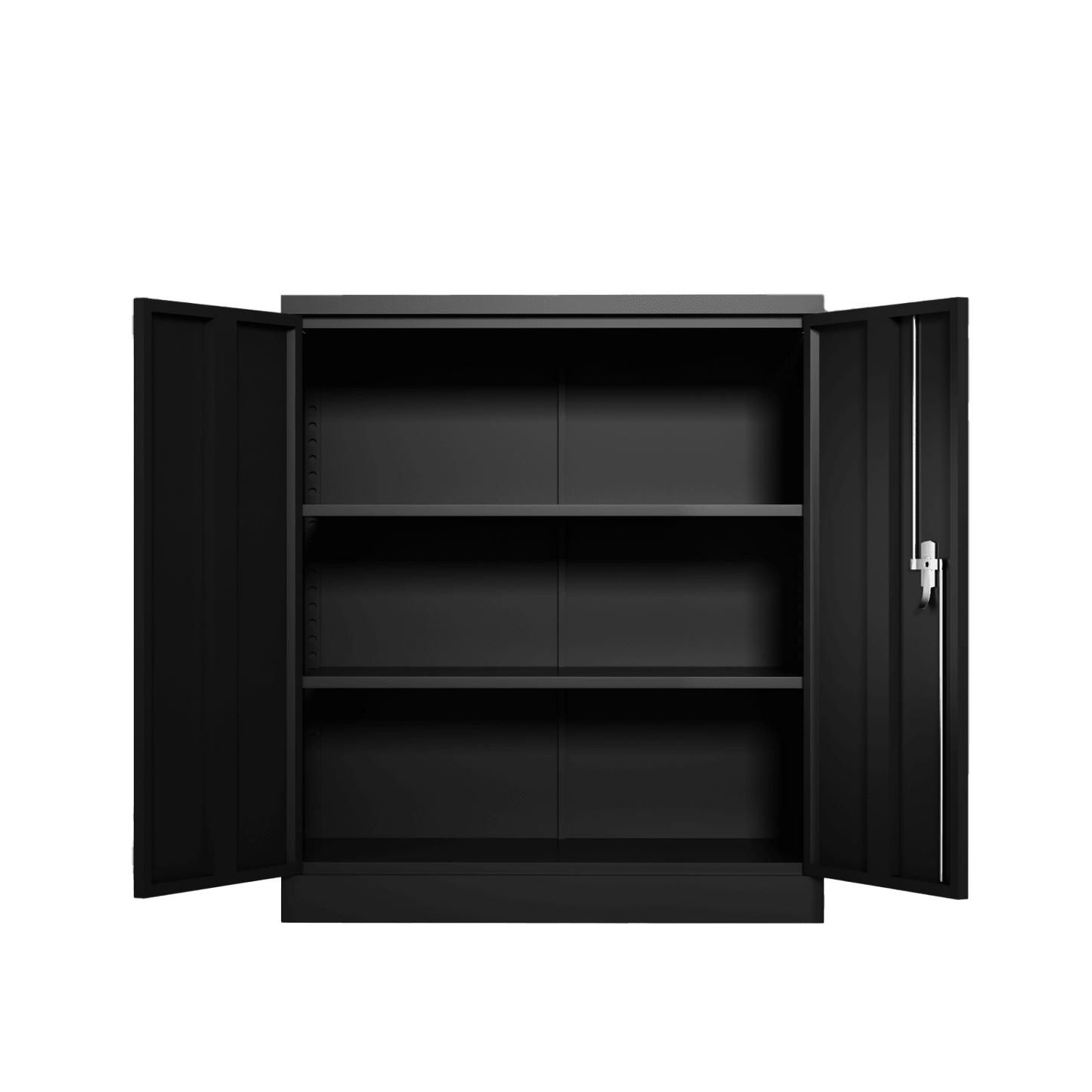 Metal Storage Cabinet With 2 Doors And 2 Shelves, Lockable Steel Storage Cabinet For Office, Garage, Warehouse