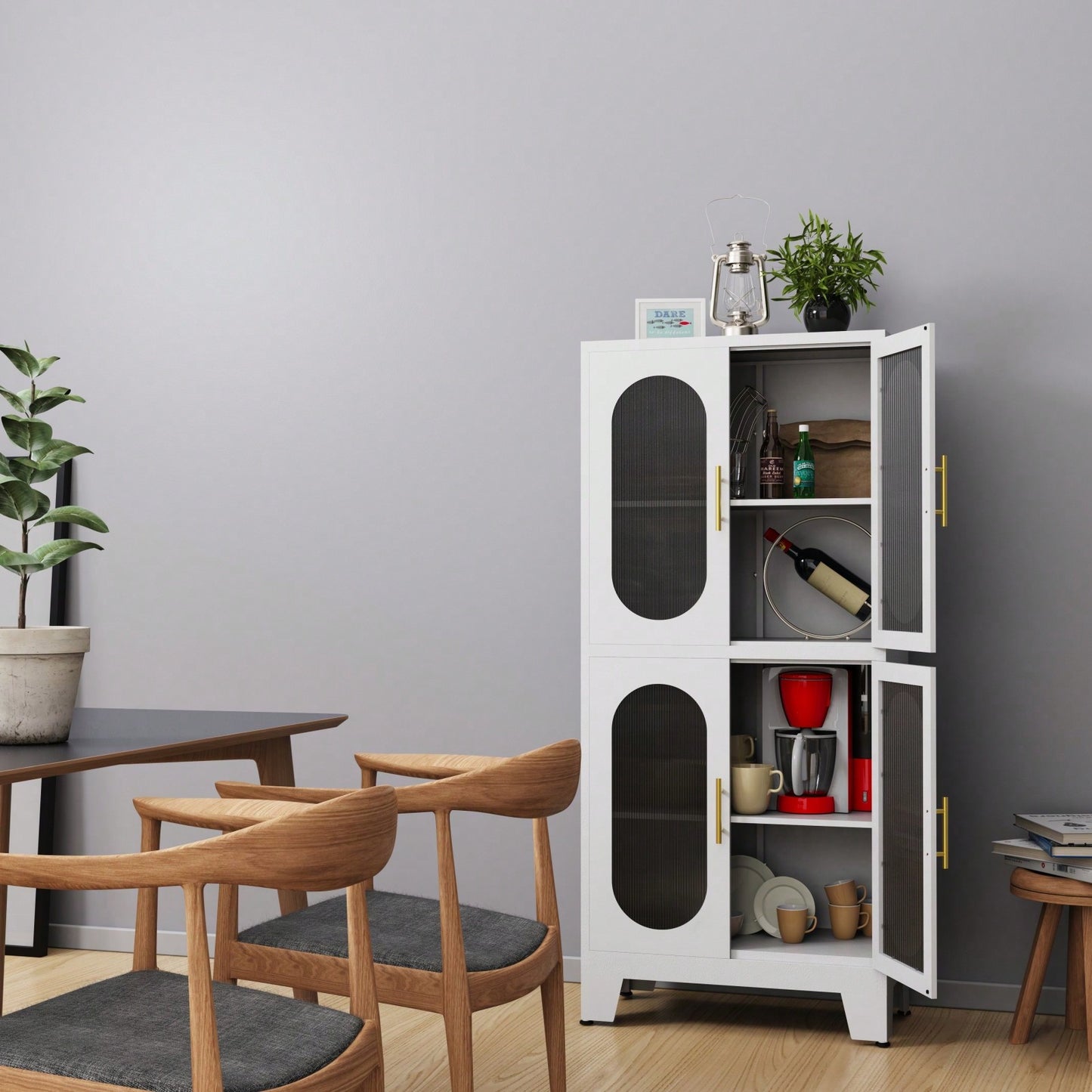 Metal Storage Cabinet, Bathroom Storage Cabinet With Doors And Shelves, Office Storage Cabinet With Lock, Black Garage Cabinets