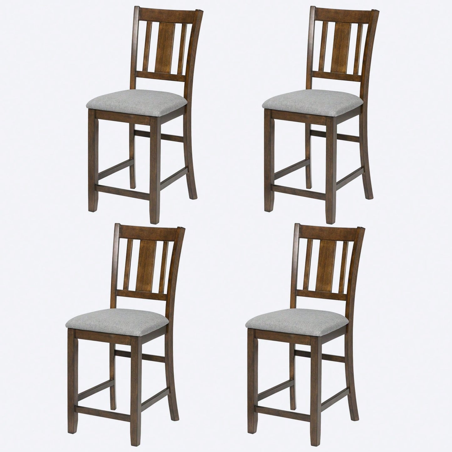 Set Of 4, Counter Height Chairs With Padded Seats For Dining Room