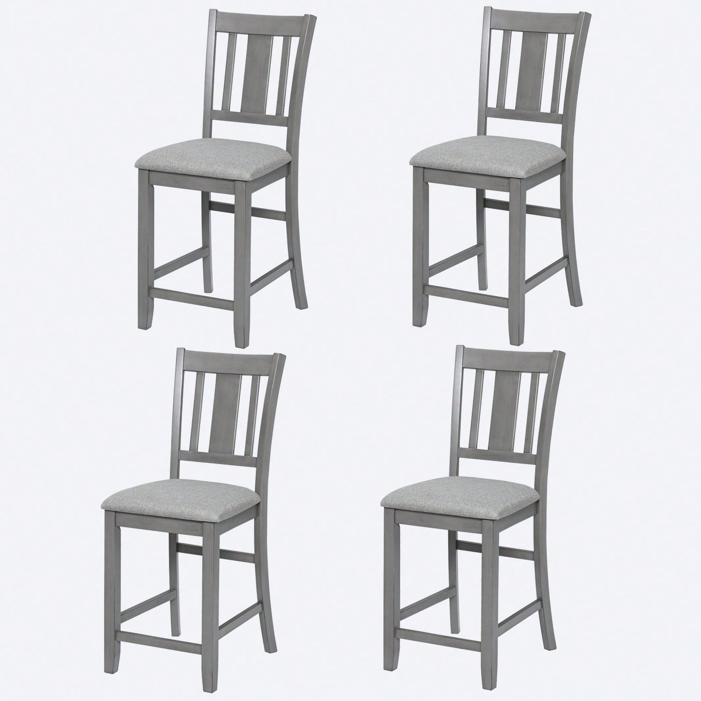 Set Of 4, Counter Height Chairs With Padded Seats For Dining Room